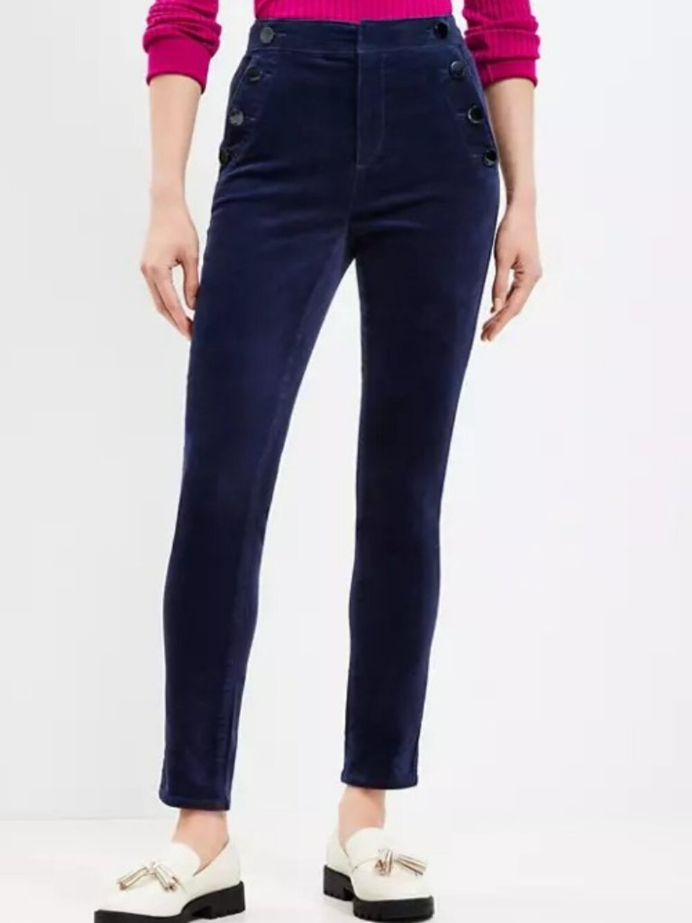 LOFT Curvy Mariner Skinny Pants in Velvet